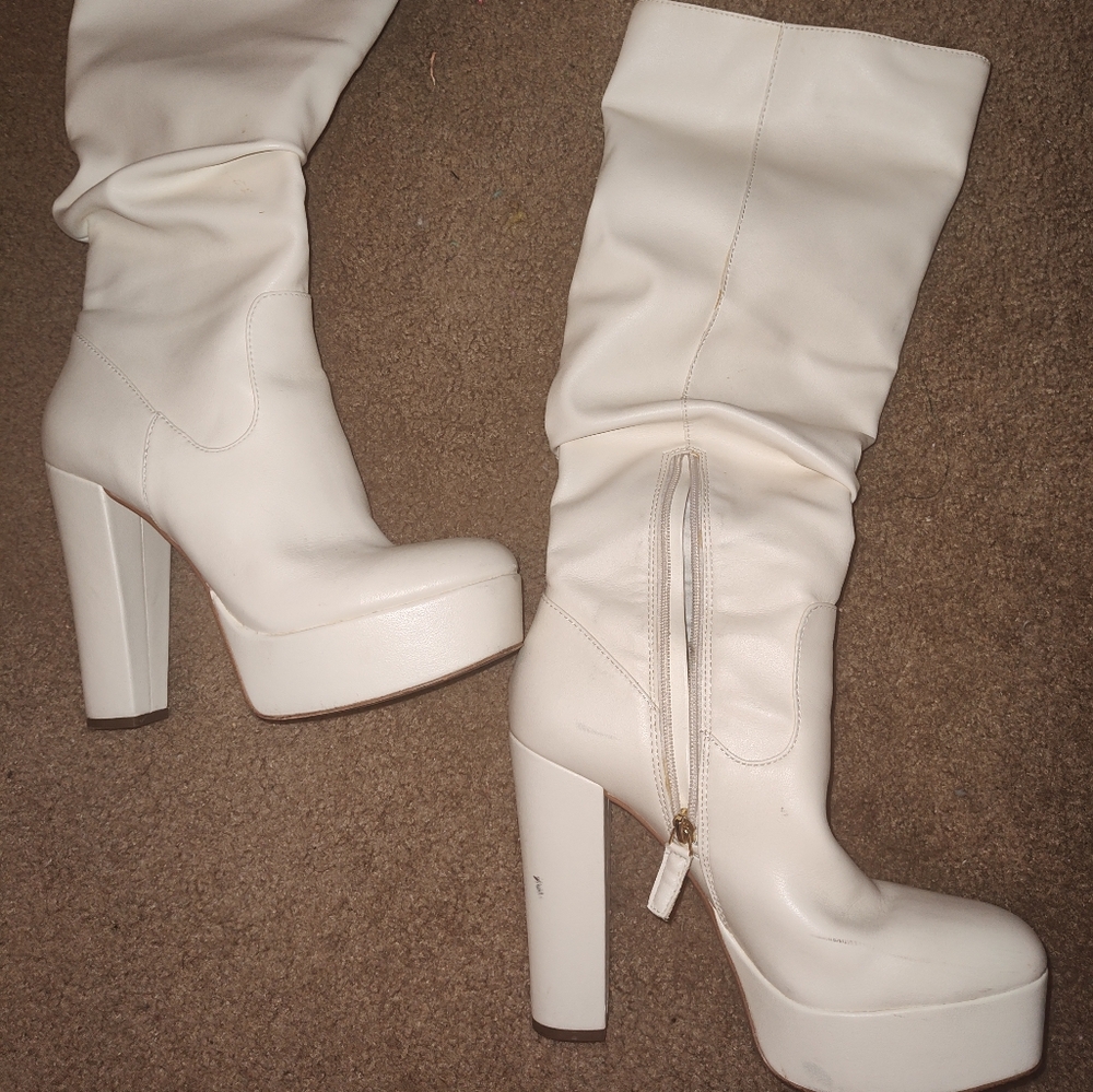White JLO Jennifer Lopez boots